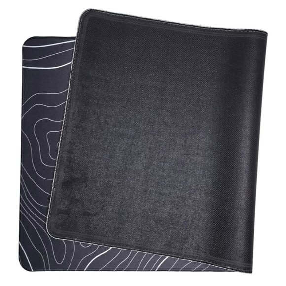 Gaming Mouse Pad Large 23.6 x 11.8in Topographic Keyboard Non Slip Desk Pad Blac - Picture 3 of 7